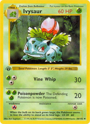 Ivysaur Base set ( 1st Edition & Shadowless)