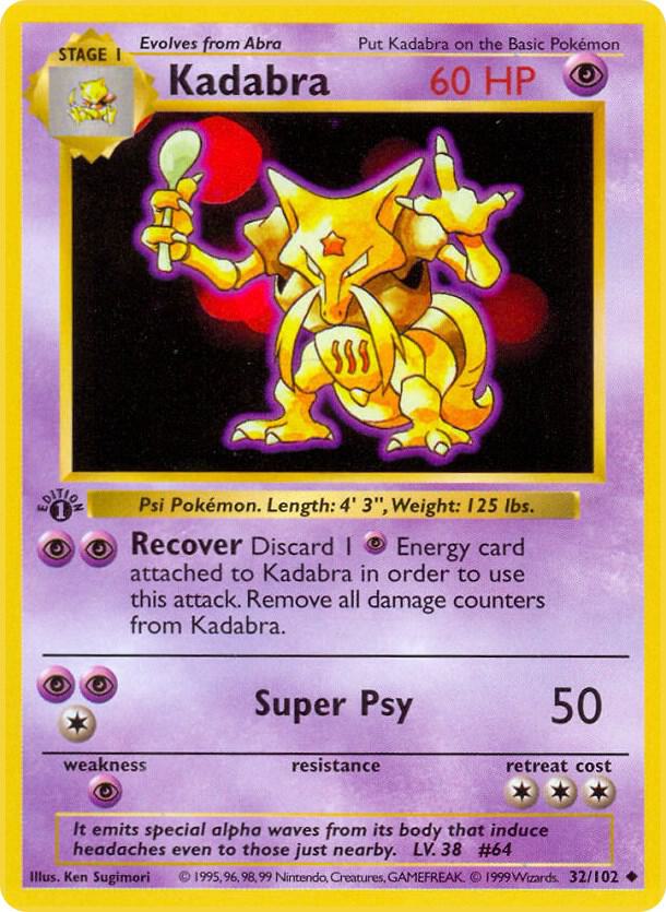 Kadabra - Base Set (1st Edition & Shadowless)