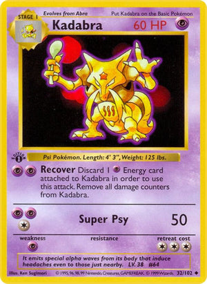 Kadabra - Base Set (1st Edition & Shadowless)