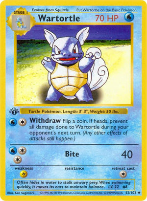 Wartortle - Base Set (1st Edition & Shadowless)