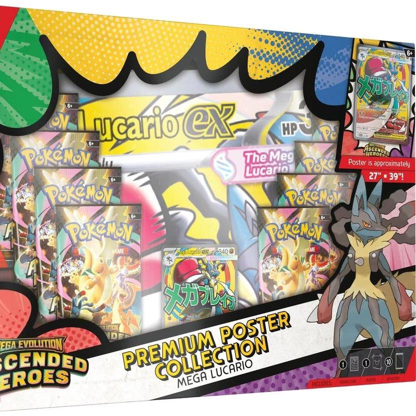 Pokemon TCG: Ascended Heroes Premium Poster Collection: Mega Lucario or  Mega Gardevoir