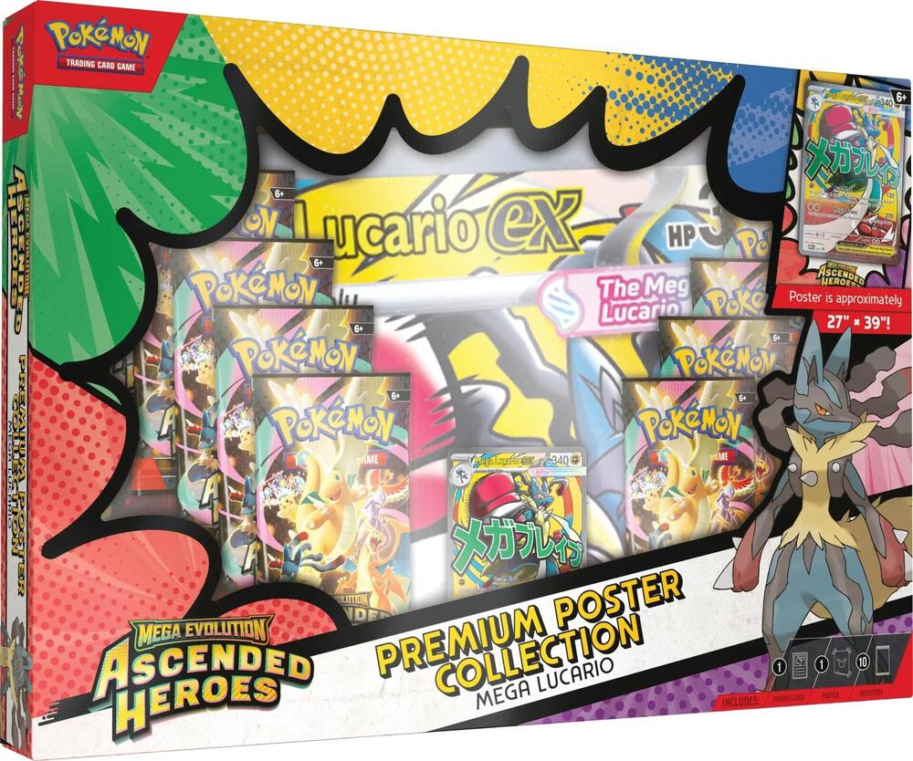 Pokemon TCG: Ascended Heroes Premium Poster Collection: Mega Lucario or  Mega Gardevoir